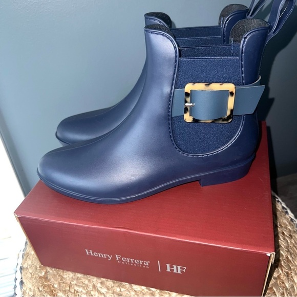 Henry Ferrera Clarity Navy Rainboots - Picture 5 of 11